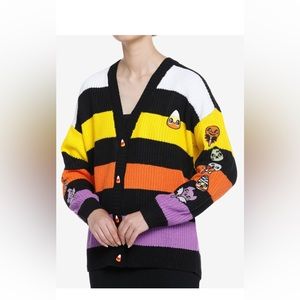 Sweet society Halloween candy stripe cardigan